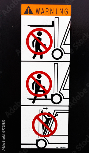 Safety sign for Forklift