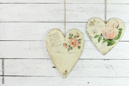 two hearts made by decoupage