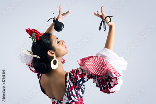 Flamenco dancer in beautiful dress