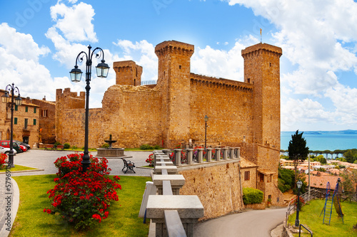 Bolsena billage castle and lake