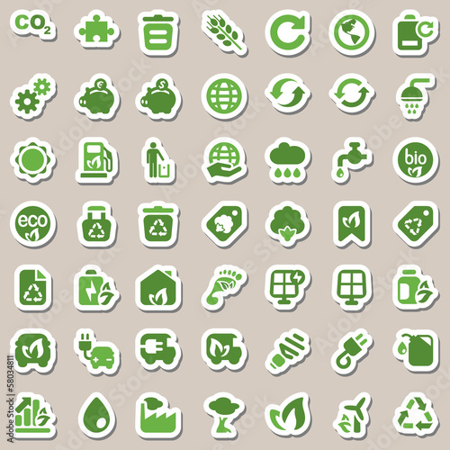 iconset ecology green & white, sticker
