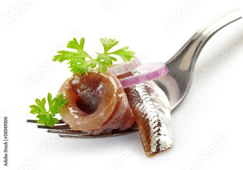 fork with anchovy roll
