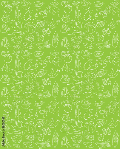 vector pattern of seamless background with vegetables