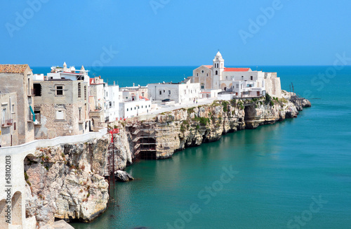 Panoramic view of Vieste. Apulia, Gargano, Italy.