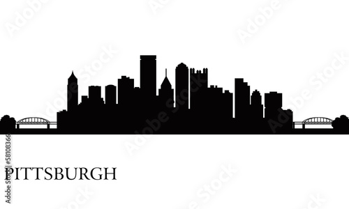 Pittsburgh city skyline silhouette background