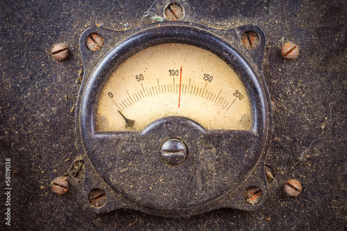 Vintage dusty round industry meter