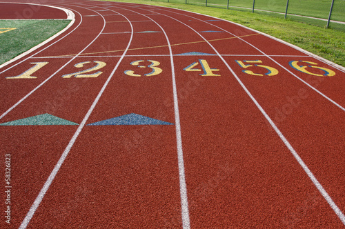 Starting Line of a Red Track