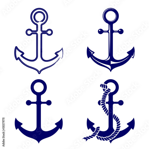 anchor symbols set vector illustration