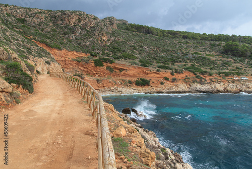 Vew of a way near the seaside near Levanzo, Sicily, Italy