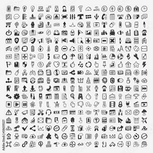 324 Vector Doodle Web Icons