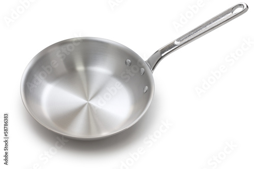 aluminum frying pan isolated on white background