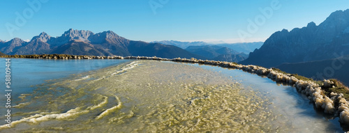 Frozen montain lake