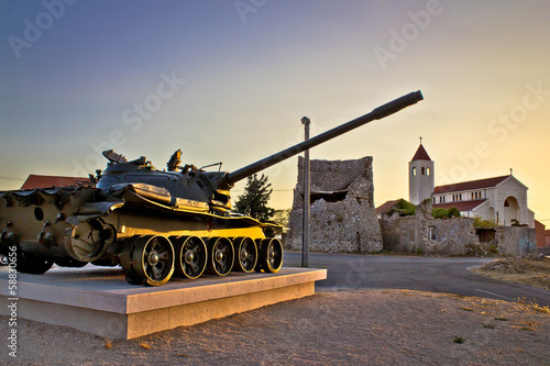 Military tank installation in Zadar