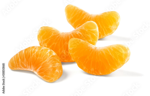 tangerine segments isolated