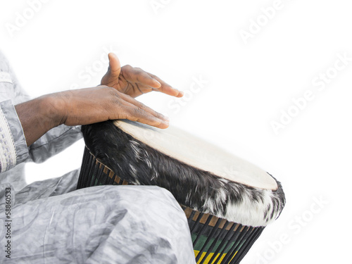 Real Djembe player, traditional garment, Senegal, Africa