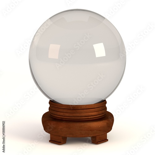 realistic 3d render of crystal ball