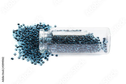 Spilled blue beads