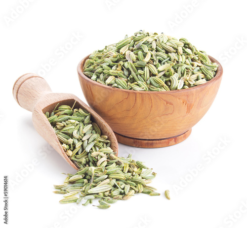 fennel seeds isolated on white