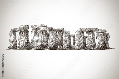 Stonehenge. Vector drawing. UK Landmark.