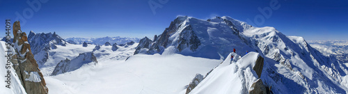 Mont Blanc and Vallee Blanche seen from Aiguille du Midi