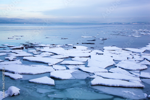 ice floe in winter Norway