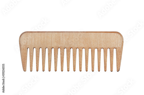 wooden comb on a white background