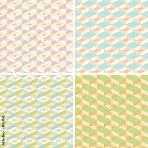 Set of four seamless pattern.