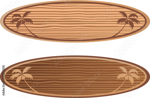 Wooden surf boards with hawaii concept. To see the other vector surfboard illustrations , please check Surfboards collection.