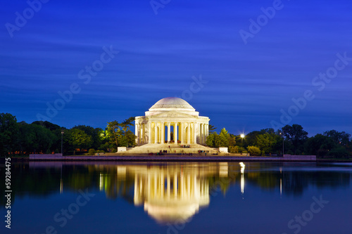 The Jefferson Memorial at dusk, Washington DC, USA