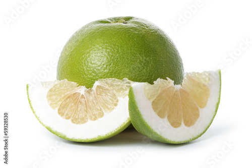 ripe green sweetie fruit with slices