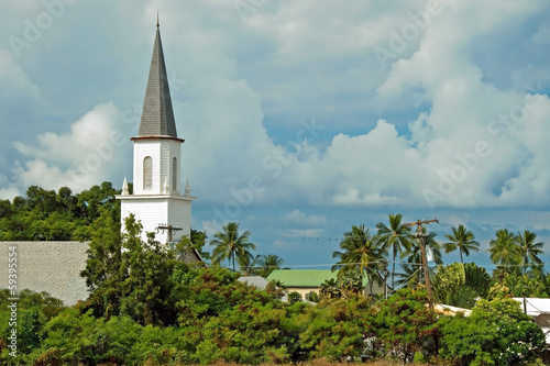 Mokuaikaua church in Kona on Big Island of Hawaii