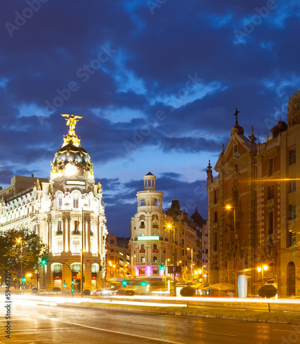 Evening view of Madrid