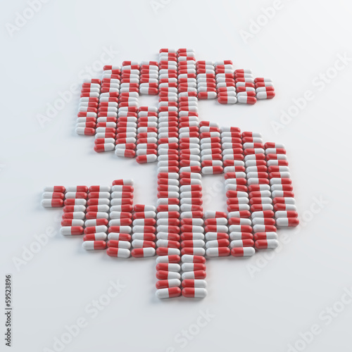 Pills shaped like a dollar sign