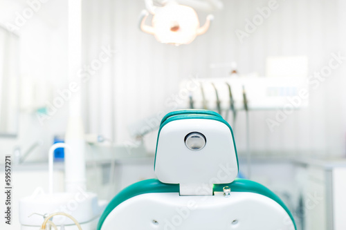 Detail of dentist chair at local dental private clinic