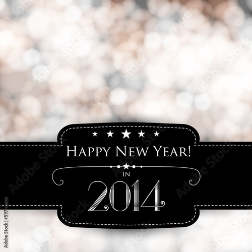 Elegant Happy New Year background with blurred flickering lights