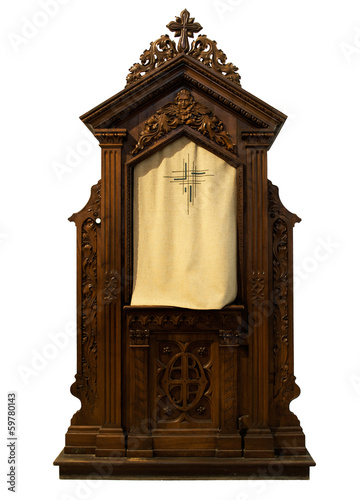 Church confessional isolated