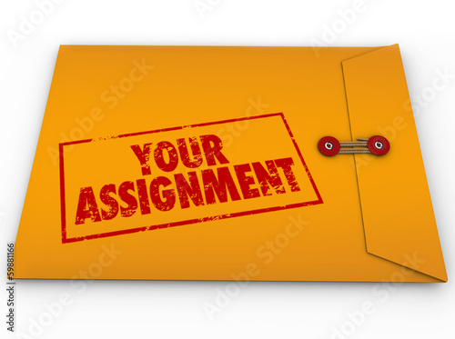 Your Assignment Task Yellow Envelope Secret Instructions