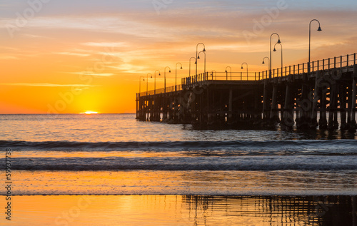 Beach of Coffs Harbour Australia sunrise