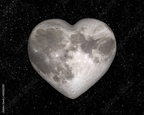 Lune en forme de coeur