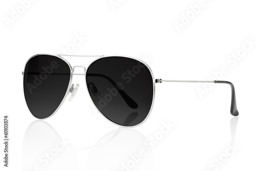 Black sunglasses isolated on white, clipping path