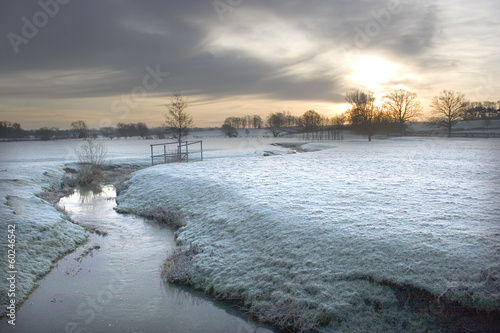 Frosty morning in Wistow, Leicestershire, England.