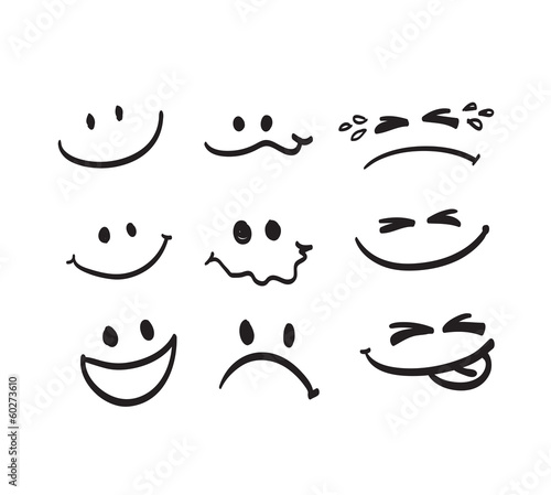 Set of Hand draw cartoon emotion vector