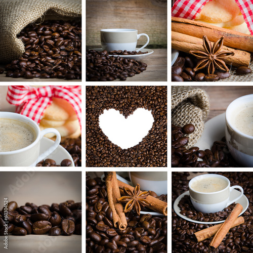 kaffeefotos in einer collage