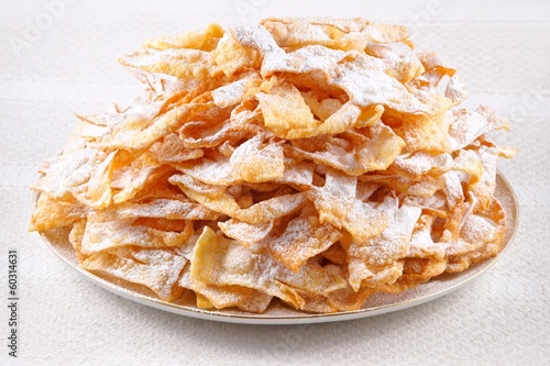 Angel wings (Faworki), cakes deep-fried in oil