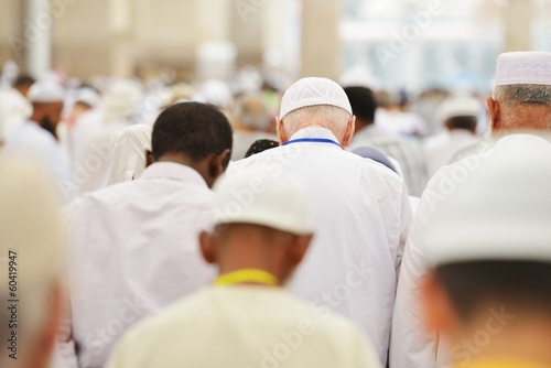 Muslim people in crowd