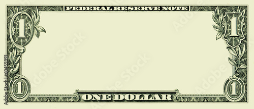 Blank one dollar bill