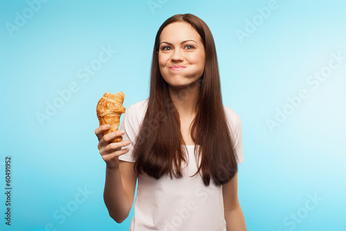 girl eating and smiling