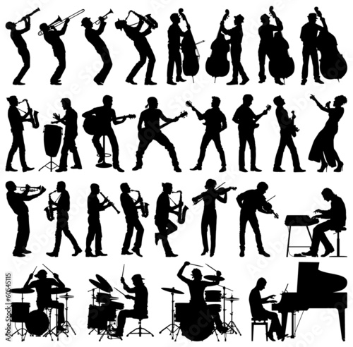 Musicians vector silhouettes