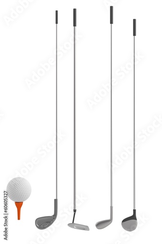 realistic 3d render of golf poles