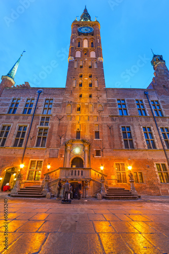 City hall in old town of Gdansk, Poland
